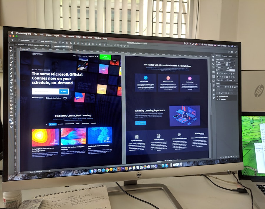 Designer working on an interface layout